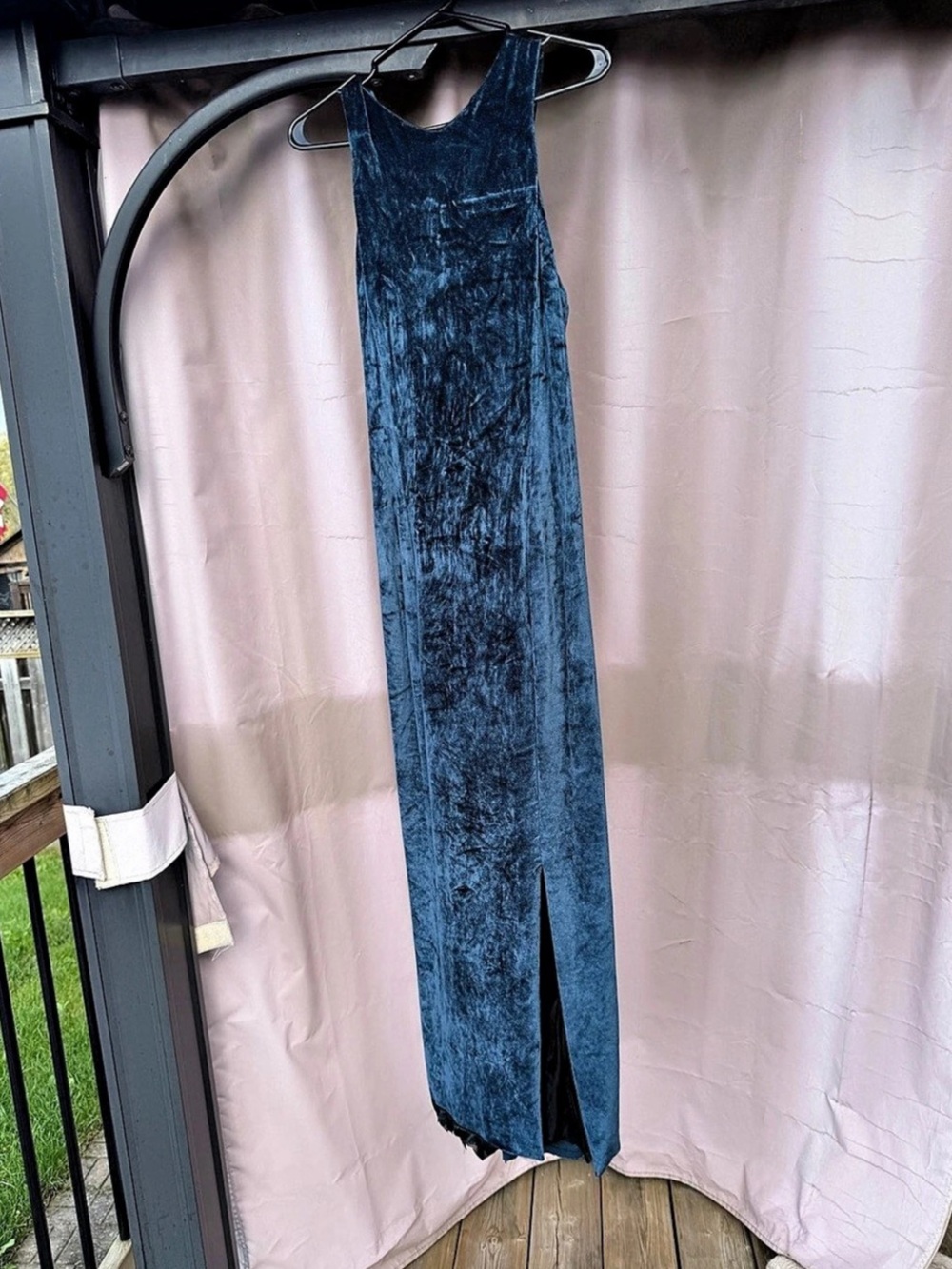 Galvan London Blue Velvet Maxi Dress UK 10 US 6 Designer Repair Project